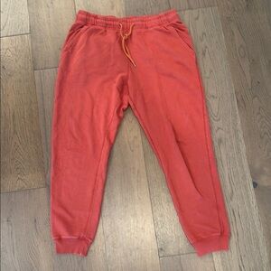 J. Crew Red Jogger Sweatpants with Elastic Cuffs - Medium Tall